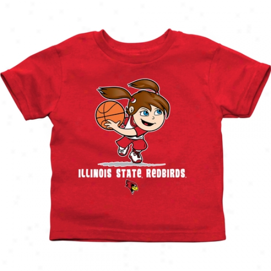 Illinois State Redbirds Toddler Girls Basketball T-shirt - Red