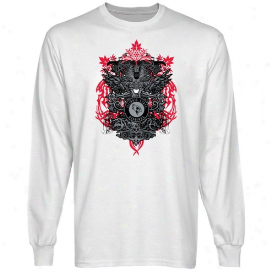 Illinois State Redbirds White Shield Of Arms Long Sleeve T-shirt