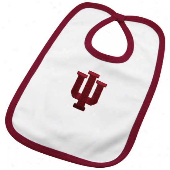 Indiana Hoosiers Infant White Team Logo Cotton-wool Bib