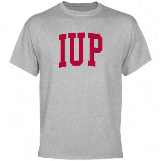 Indiana University Of Pennsylvania Crimson Hawks Basic Arch T-shirt - Ash