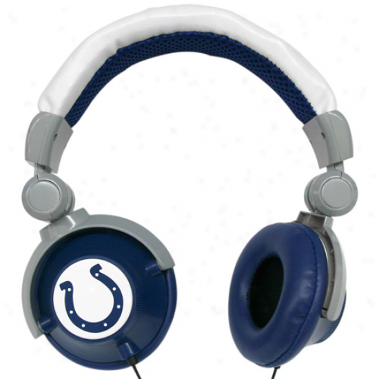 Indianapolis Colts Royal Blue-white Dj Over-ear Headphones