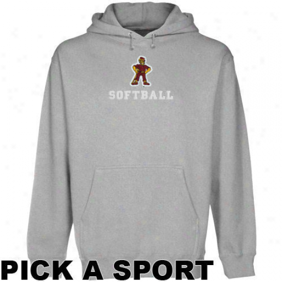 Iona College Gaels Ash Custom Sport Logo Applique Midweight Pullover Hoody