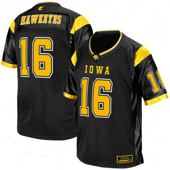 Iowa Hawkeyes #16 Youth Rivalry Replica Football Jersey - Black