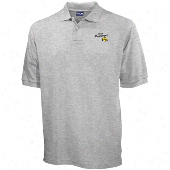 Iowa Hawkeyes Ash Blazer Logo Pique Polo