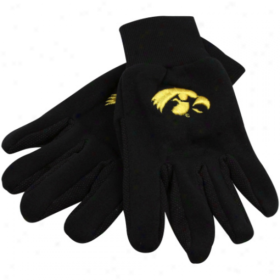 Iowa Hawkeyes Black Team Work Gloves