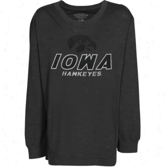 Iowa Hawkeyes Youth Atlas Lonv Sleeve T-shirt - Charcoal