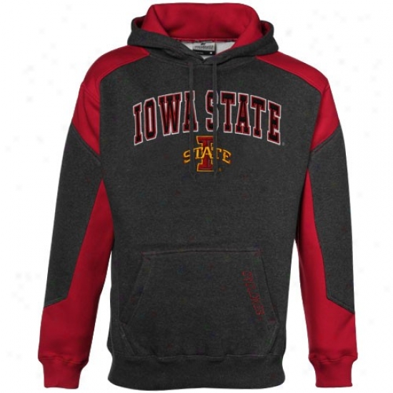 Iowa State Cyclones Charcoal-red Challenger Heathered H0ody Sweatshirt