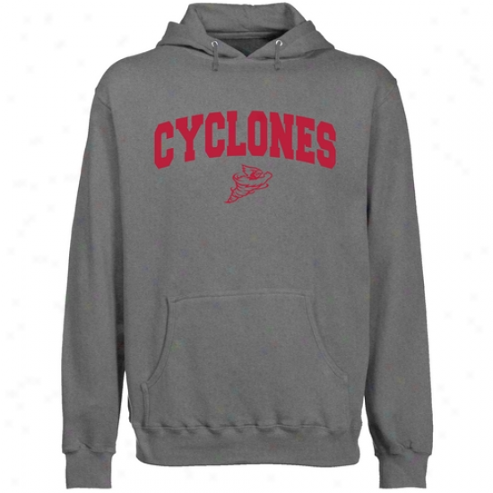 Iowa State Cyclones Gunmetal Mascot Arch Lightweight Pullover Hoody