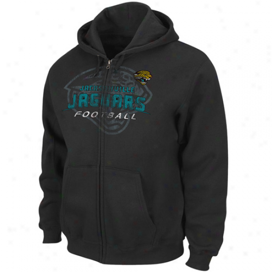 Jacksonville Jaguars Black Touchback Iv Full Zip Hoodie Sweatshirt