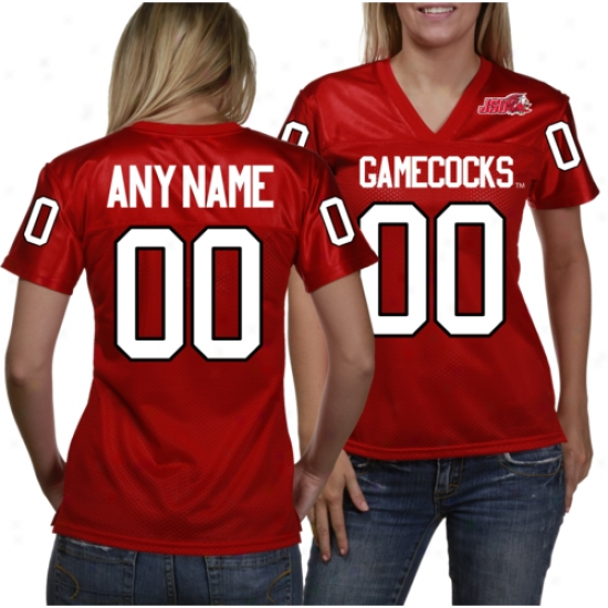 Jacksonille State Gamecocks Women's Personalized Fashion Football Jerseg - Red