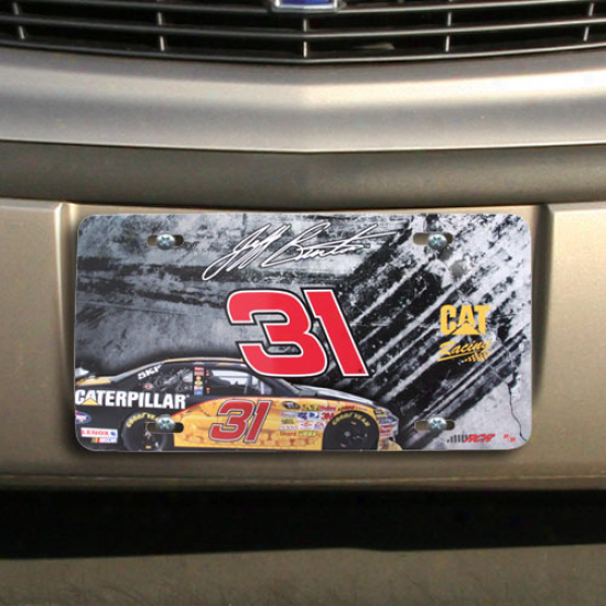 Jeff Burton Tire Tread Metal License Dish