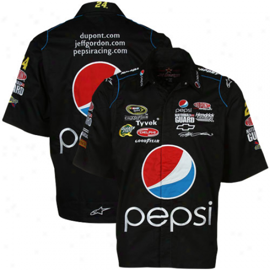 Jeff Gordon Black Pepsi Pit Crew Full Button Shirt