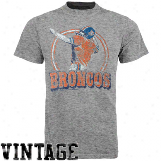 Junk Food Denvre Broncos Vintage Crew Premium Tri-blend T-shirt - Gray