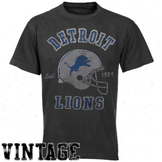 Junk Food Detroit Lions Vintage Crew Premium T-shirt - Black