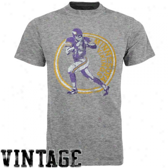 Junk Food Minnesota Vikings Vintage Crew Premium Tdi-blend T-shirt - Gray