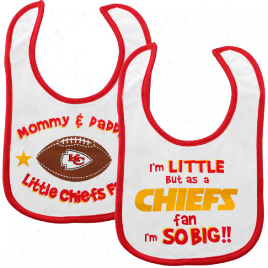 Kansas City Chiefs Infant White 2-pack Dribbler Bibs