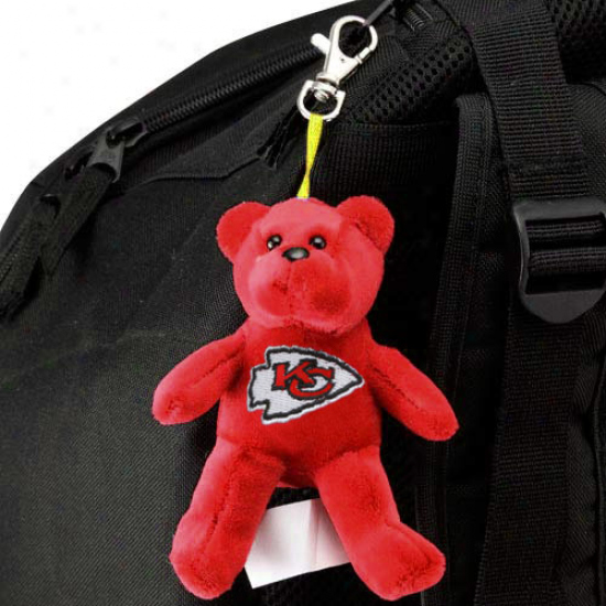 Kansas City Chiefs Red Plush Bear Keychain