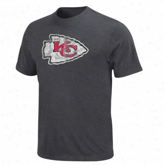 Kansas City Chiefs Vintage Logo Iii T-shirt - Charcoal