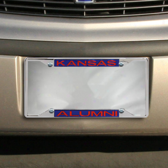 Kansas Jayhawks Alumni Acrylic Insert Chrome License Plate Frame