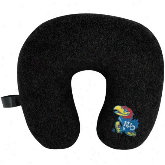 Kansas Jayhawks Black Travel Pillow