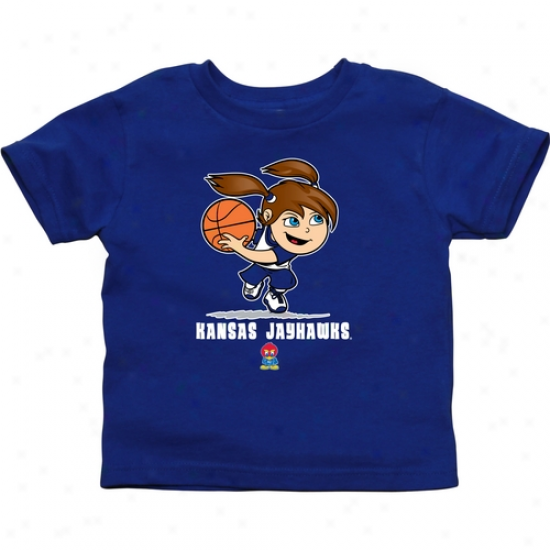 Kansas Jayhawks Infant Girls Basketball T-shirt - Magnificent Blue