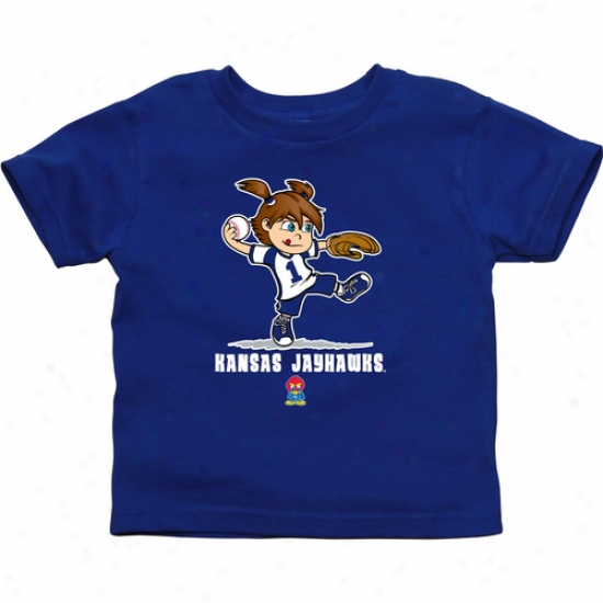 Kansas Jayhawks Infant Girls Softball T-shirt - Royal Blue