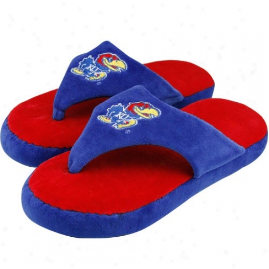 Kansas Jayhawks Unisex Crimson--royal Blue Comfyflop Indoor Flip Flop