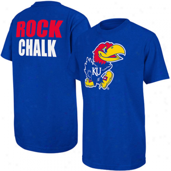 Kansas Jayhawks Youth Highlight Rock Chalk T-shirt - Royal Blue