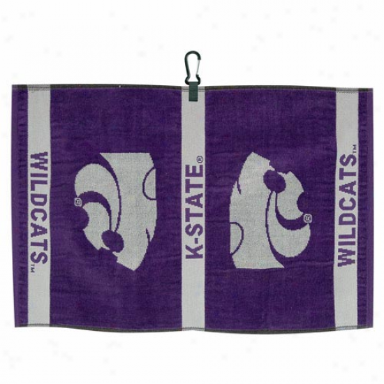 Kansas Stqte Wildcats Purple Jacquard Woven Golf Towel