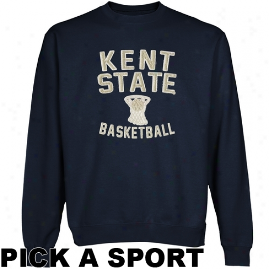 Kent State Golden Flashes Legacy Crew Neck Fleece Sweatshirt - Navy Blue