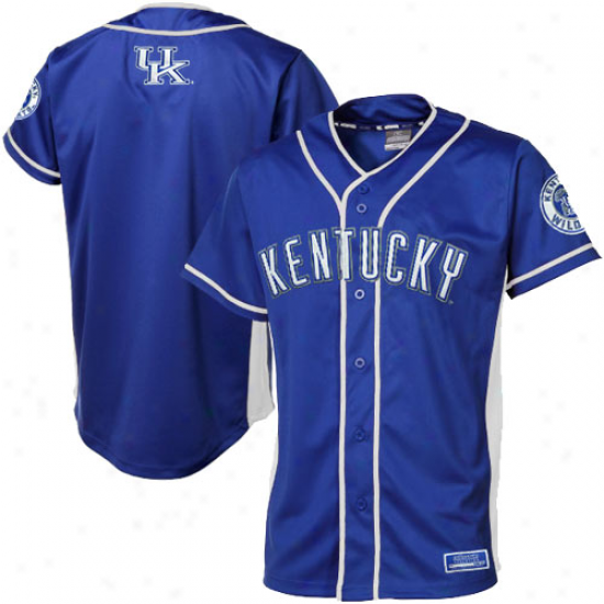 Kentucky Wildcats Fielder Baseball Full Button Jersey - Royal Blue