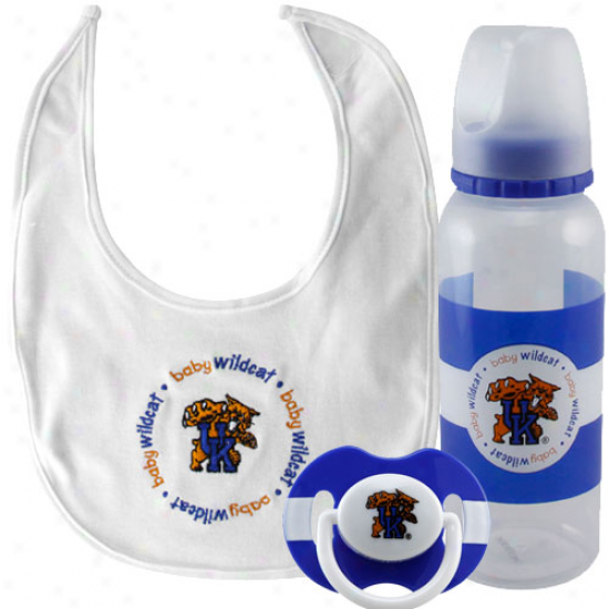 Kentucky Wildcats Infant 3-piece Bottle, Bib & Pacifier Gift Set