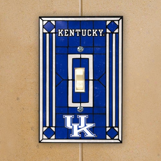 Kentucky Wildcats Royal Blue Art Glass Switch Plate Cover