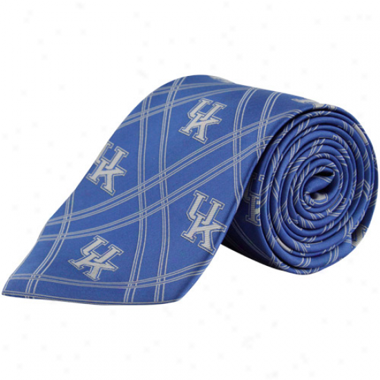 Kentucky Wildcats Royla Blue Poly Plaid Woven Tie