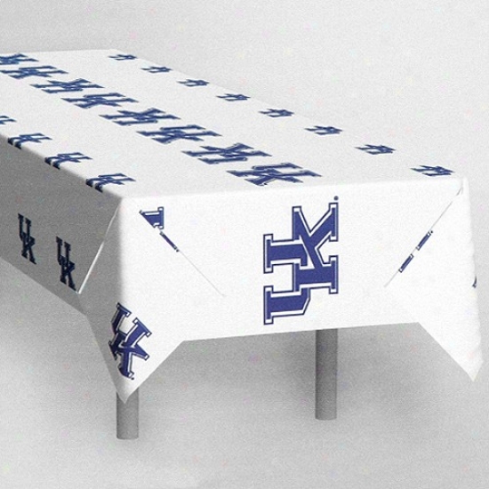 "kentuckky Wildcats White Team Logo 54"" X 108"" Plastic Tablecover"