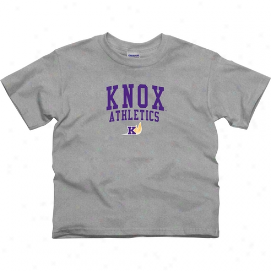 Knox College Prairie Fire Youth Athietics T-shirt - Ash