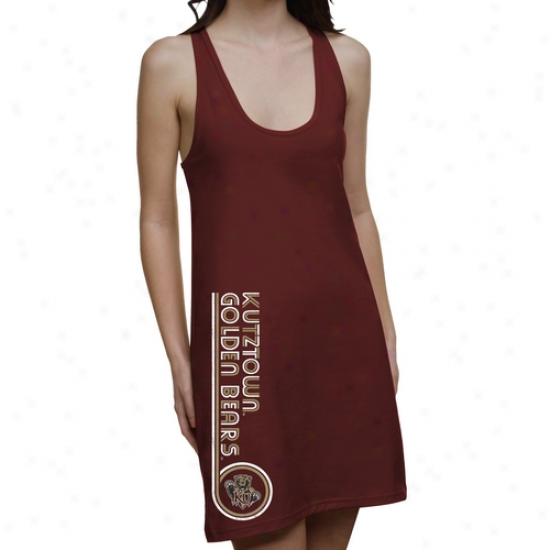 Kutztown Golden Bears Ladies Retro Junior's Racerback Prepare - Maroon