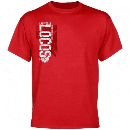 Las Vegas Locomoyives Red Ufl Verttical Destroyed T-shirt