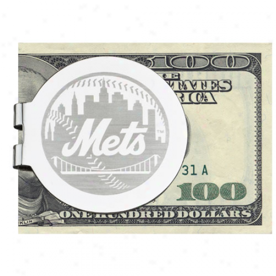 Logo Art New York Mets Silver Laser-etched Money Clip