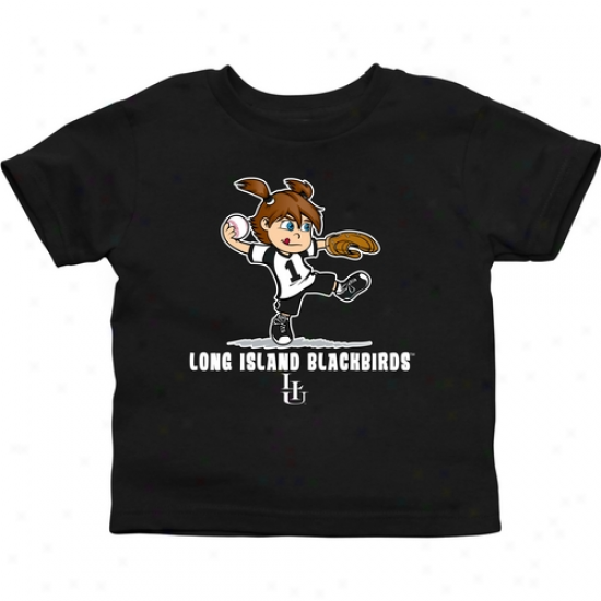 Long Island Blackbirds Babe Girls Softball T-shirt - Black