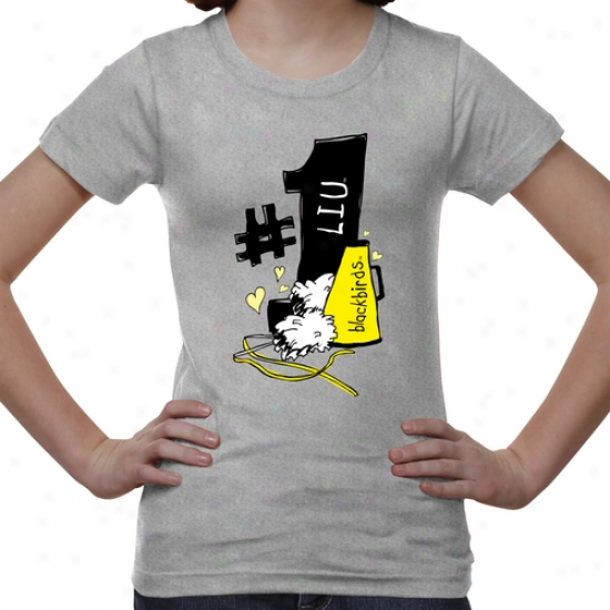 Lpng Island Blackbirds Youth #1 Fan T-shirt - Ash