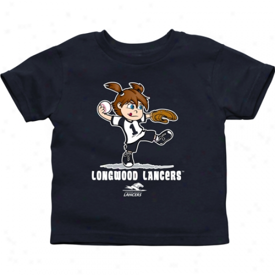Longwood Lancers Toddler Girls Softball T-shirt - Navy Blue