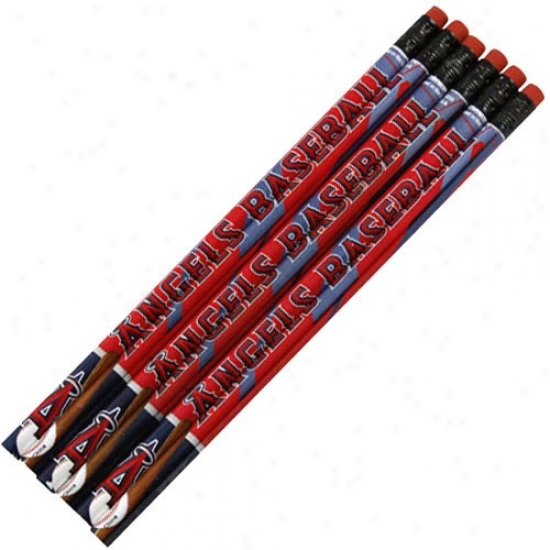 Los Angeles Angels Of Anaheim 6-pack Team Logo Pencil Set