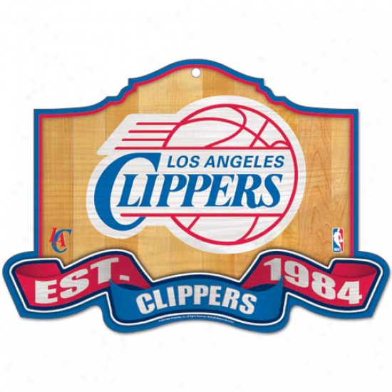 Los Angeles Clippers 15.5'' X 10.5'' Established Wood Sign