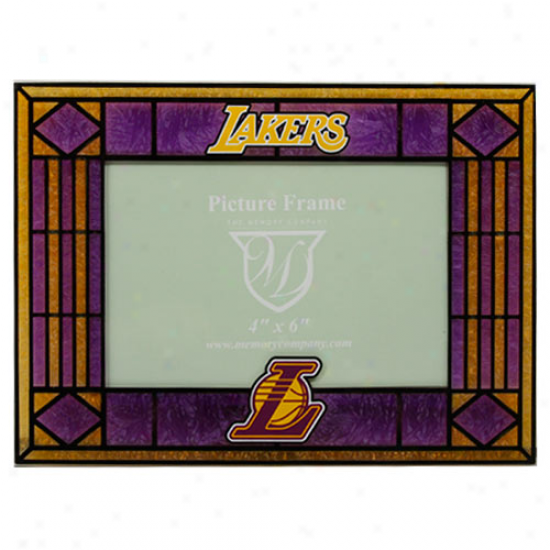 Los Angeles Lakers Purple Art-glass Horizontal Picture Frame