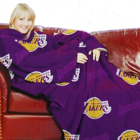 Los Angeles Lakers Purple Team Logo Print Unisex Comfy Throw