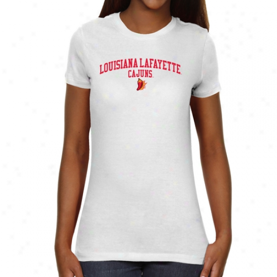 Louisiana-lafayette Ragin Cajuns Ladies Team Arch Slight Fit T-shirt - White