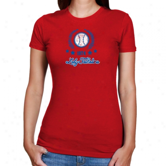 Louisiana Tech Lady Techsters Ladies Red Softball Established Slim Fit T-shirt