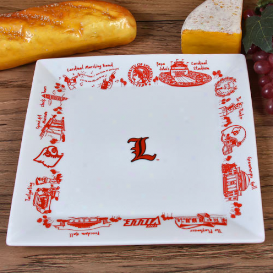 Louisville Cardinals Large Square Platter