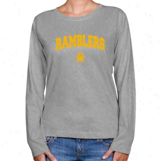 Loyola Chicago Ramblers Ladies Ash Logo Arch Long Sleeve Classic Fit Tee